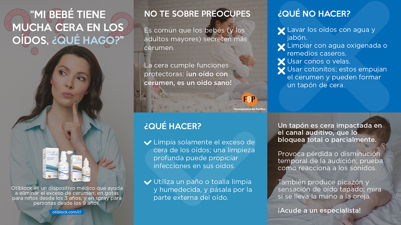 mi bebe tiene mucha cera en los oidos infografia