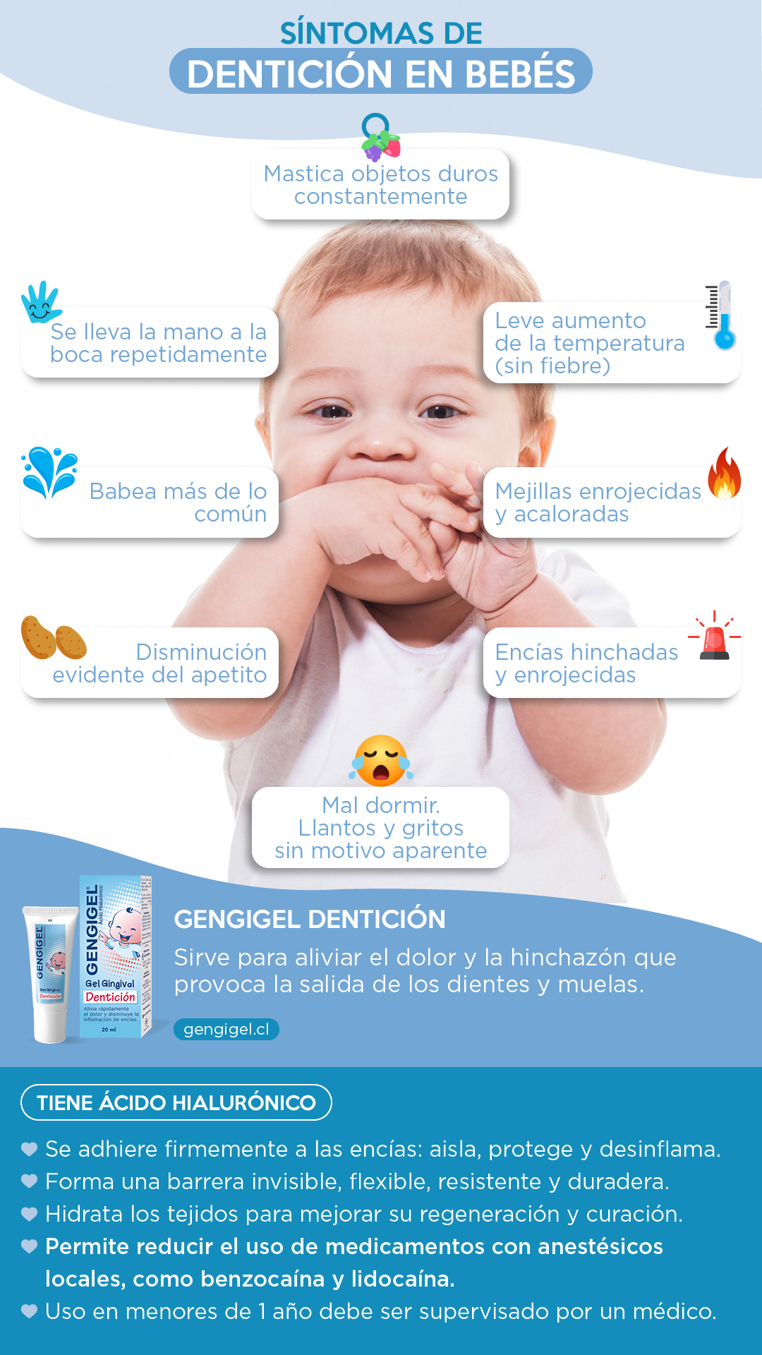 síntomas de dentición en bebés resumen