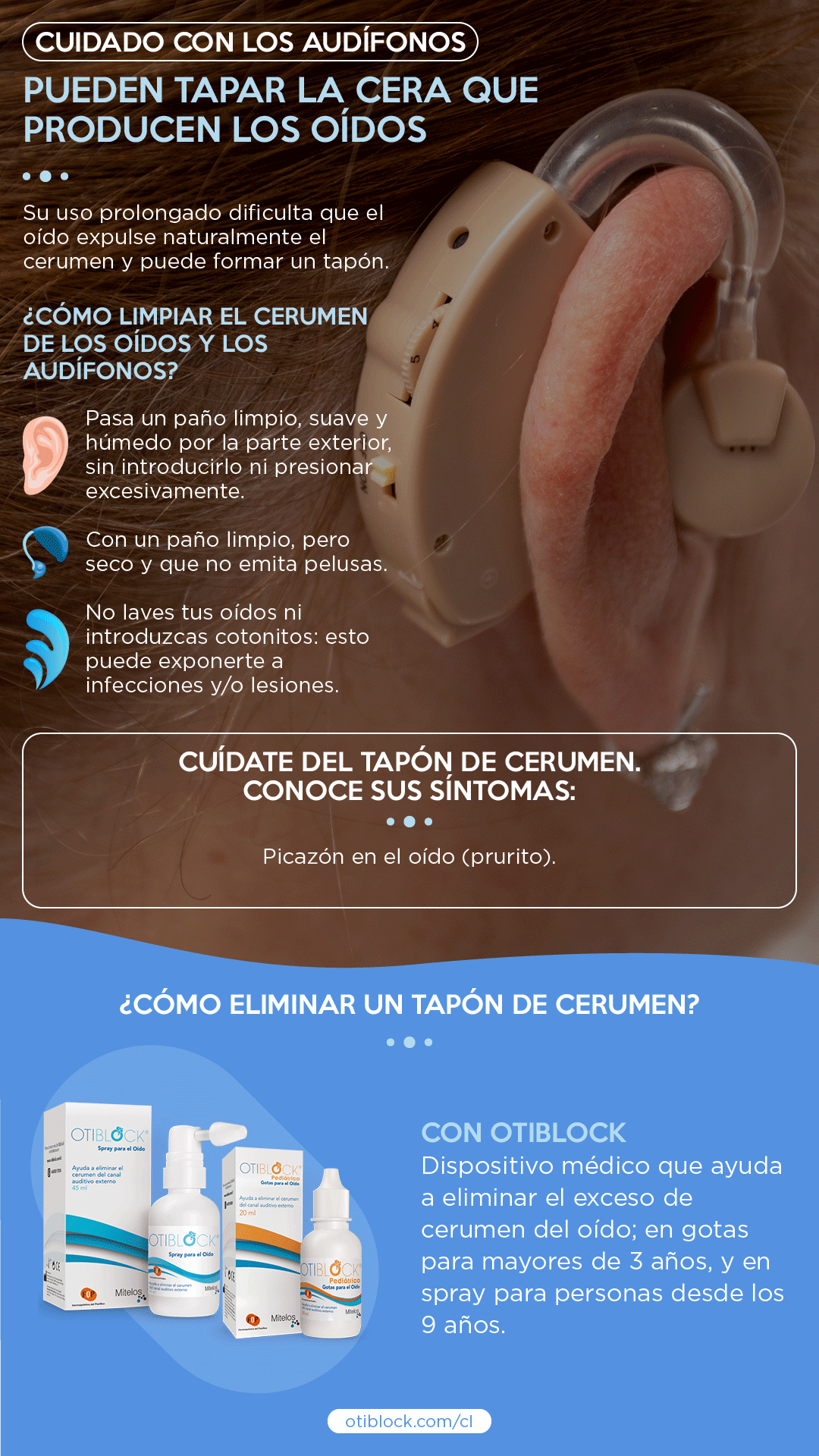 los audífonos producen cera resumen