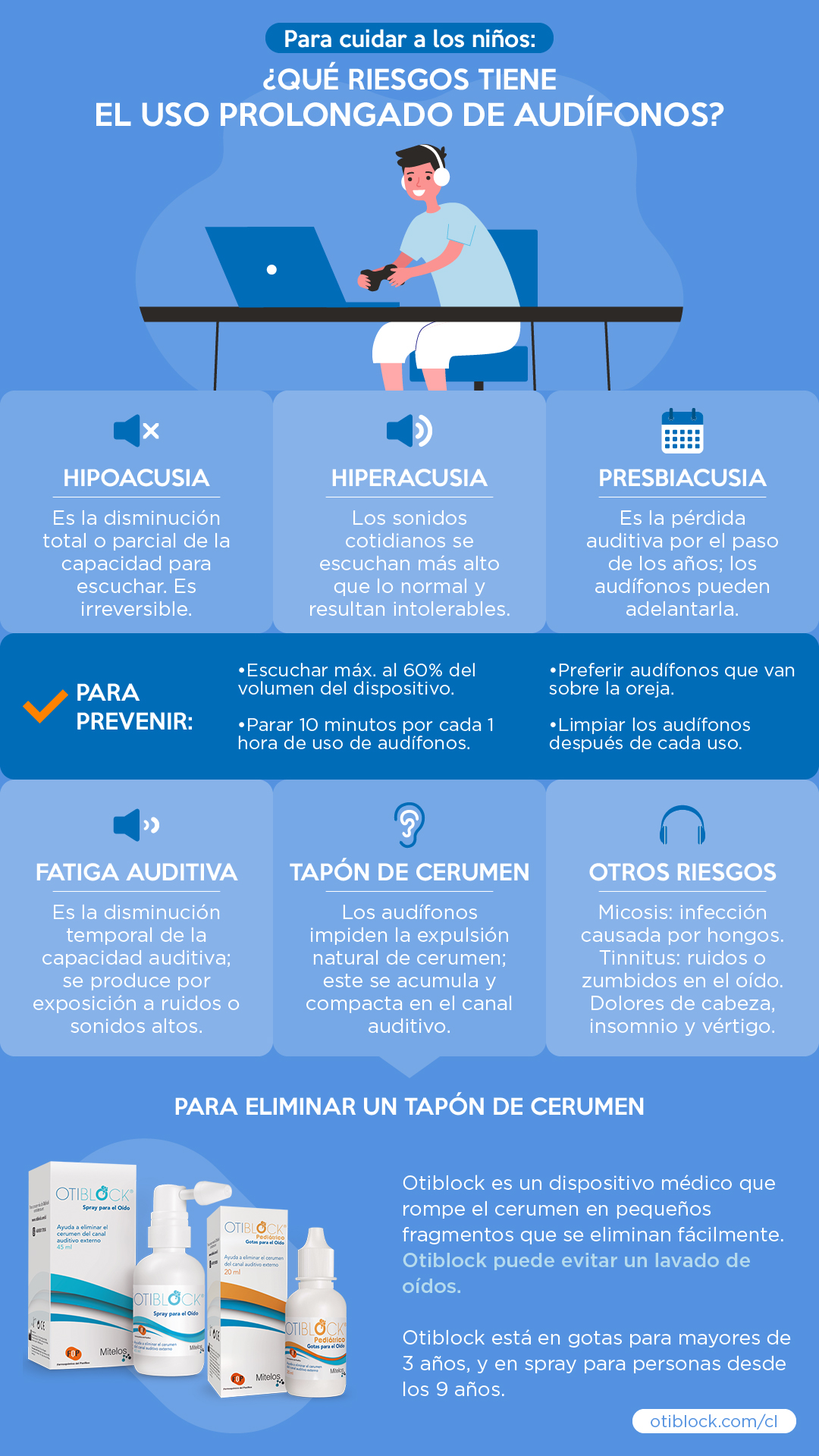 uso prolongado de audífonos en niños resumen