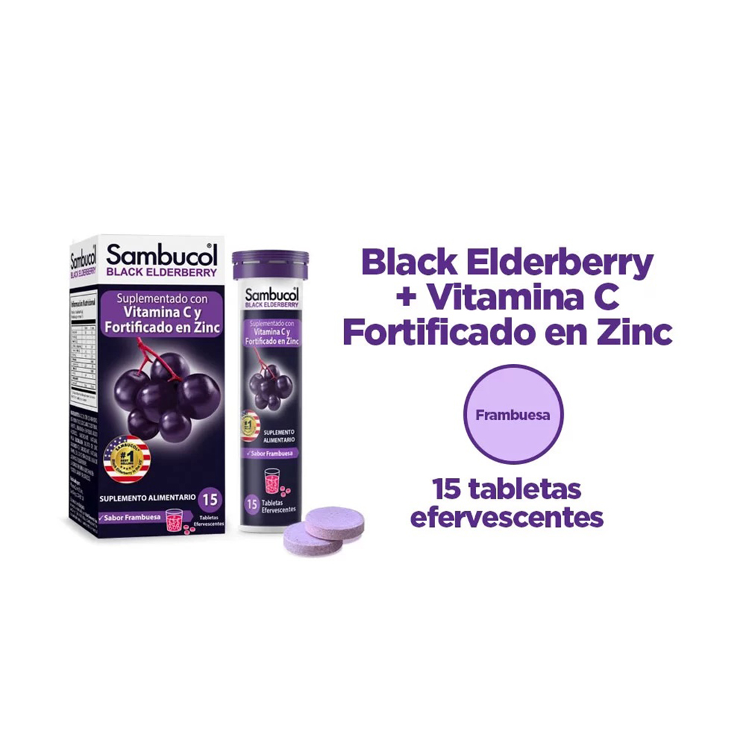 sambucol black elderberry tabletas efervescentes