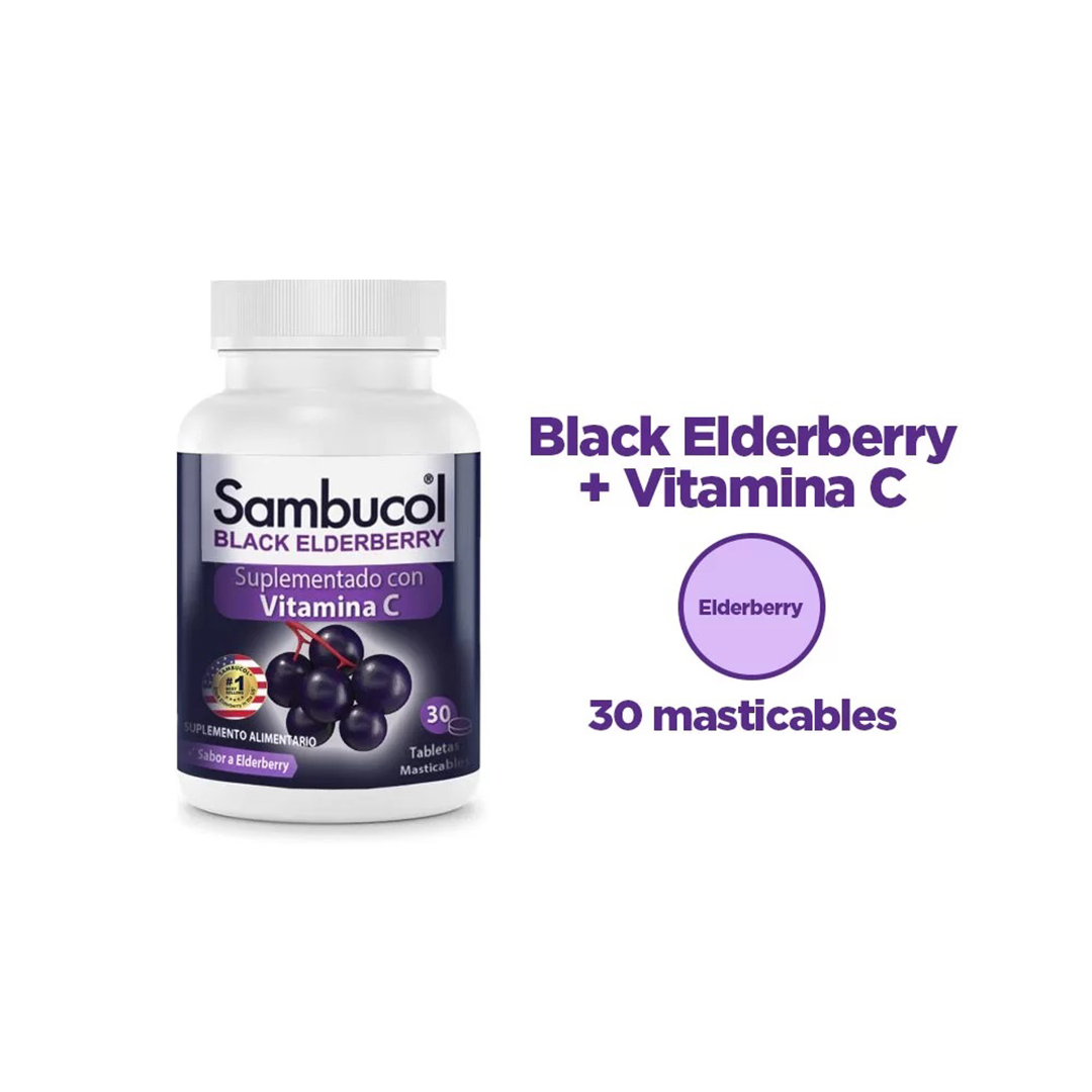 sambucol black elderberry tabletas masticables