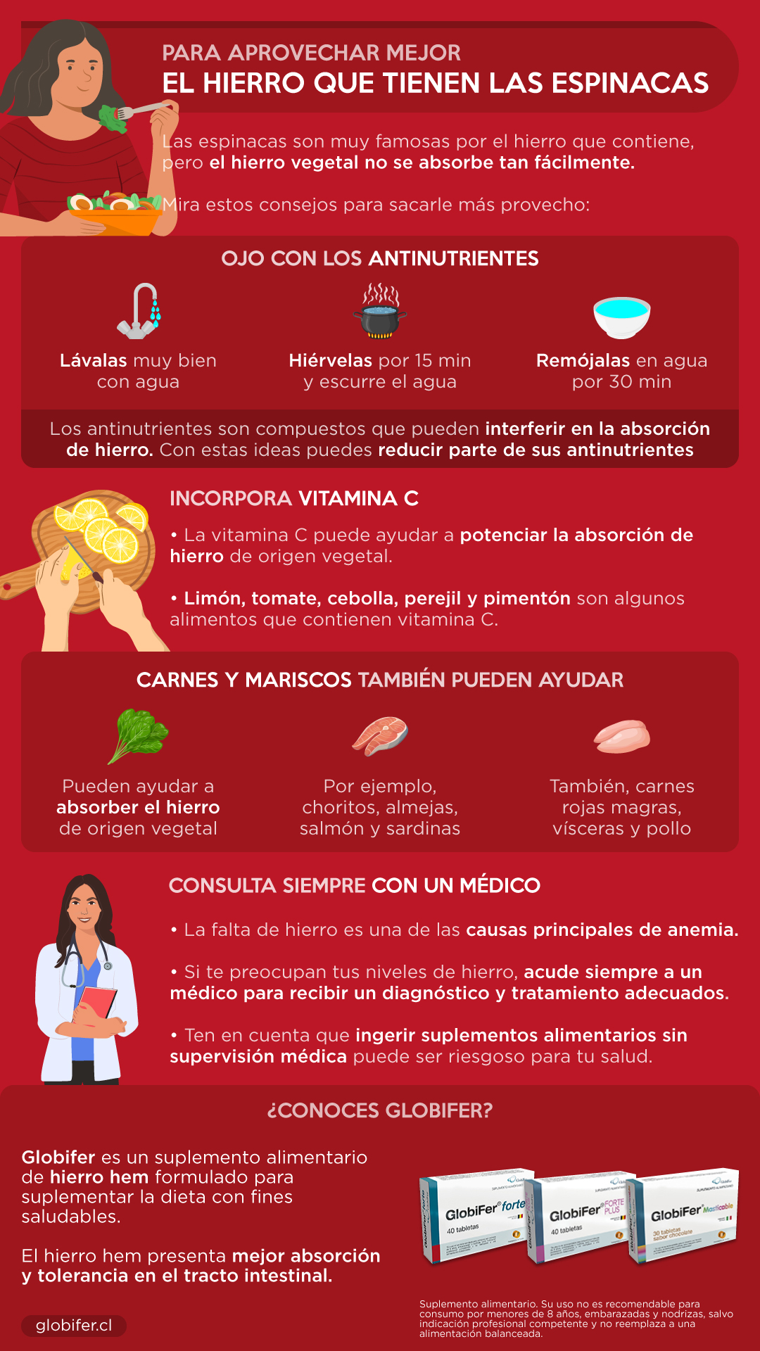las espinacas tienen hierro resumen