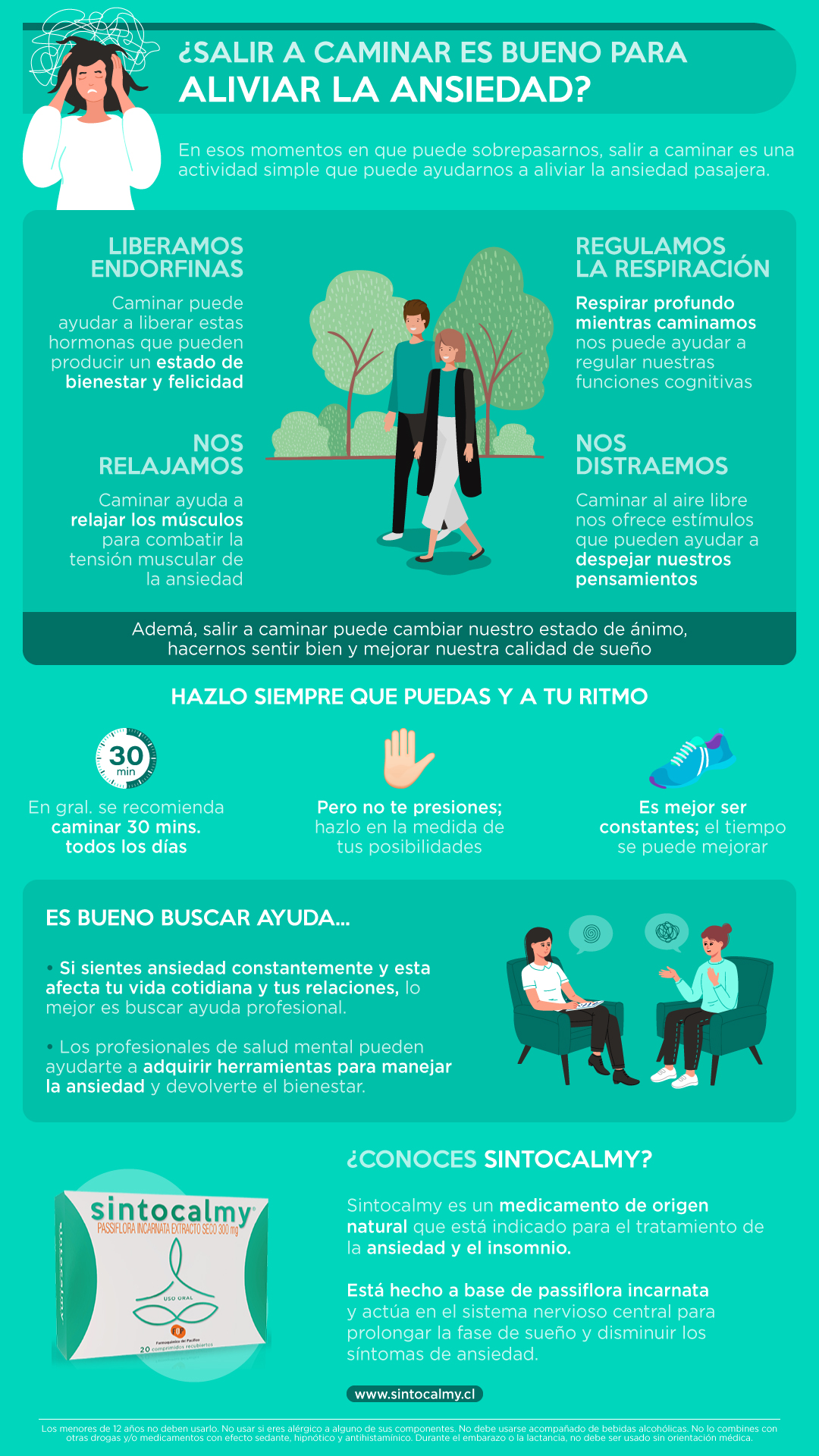 caminar es bueno para la ansiedad resumen